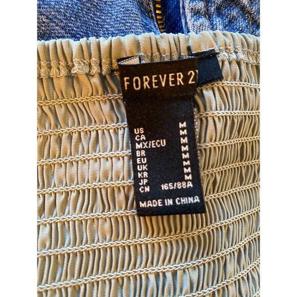 Forever 21 | Sage Green Coquette Style Peasant Style Crop | Size Medium - Picture 3 of 5